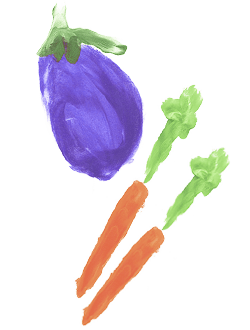 Cartoon Karotte und Zucchini